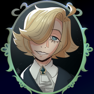 A digitally illustrated character portrait