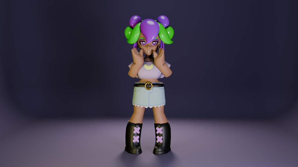 A preview of a 3D character's Textures